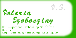 valeria szoboszlay business card